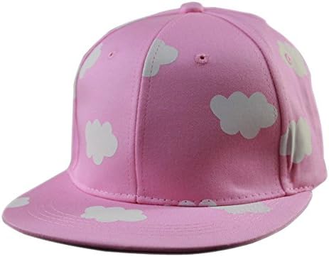 AIDERLY Women's Cute Clouds Print Hip Hop Snapback Hat Pink