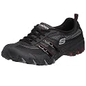 Skechers Women's Compulsions - Total Eclipse Lace-up Sneaker,Black/Red,8 M
