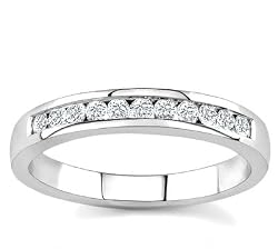 10k White Gold or Yellow Gold Channel-Set Diamond Band (H/I2-I3, 1/4 ct. tw.)