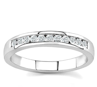18k White Gold or Yellow Gold Channel-Set Diamond Band (H/SI2, 1/4 ct. tw.)