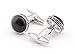 Super Shiny Swarovski Crystal The Black Opal Circular Cufflinks Elegant Style
