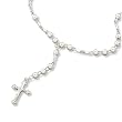 16"+ 2" Sterling Silver Rosary Necklace