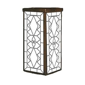 Mr. Light Stained Glass Design Solar Projection Lantern with Bronze Plated Finish