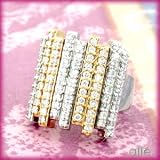 14K 2 Tone Diamond Bar Ring