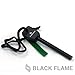 Black Flame Survival Paracord with Integrated Fishing LIne - 100ft Long 550 Rated with Interior 10lb Mono Filament Strand - Includes Bonus Firestarter Made in USA - Black