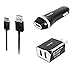 Chargers Bundle for Garmin GPSMAP 62s/ 62, 62st, 76, 76Cx, 76CS, 76CSx, 76S, 76C, 78, 78s, 78sc - Car Charger + Home Travel AC Charger + USB Data Cable