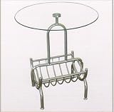 BEAUTIFUL NEW GLASS TOP ROUND MAGAZINE TABLE