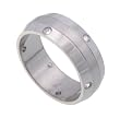SilverBin Sterling Silver Tapered Edge Band Ring with CZ Accents