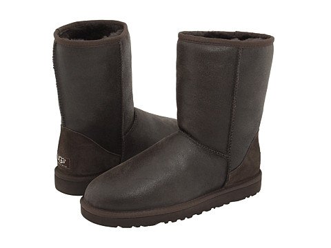 UGG Men's Classic Short Bomber Jacket Chocolate Brown Boots 5800