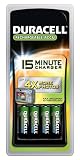 Duracell Rechargeable Accu 15 Minute Charger + 4 AA Rechargeable Batteries