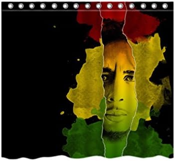 Clowzin Custom New Bob Marley Rasta Colour Seamless Style Bathroom Decoration Cozy Lovely Decor Pleasing Peculiar Design Effect Shower Curtain