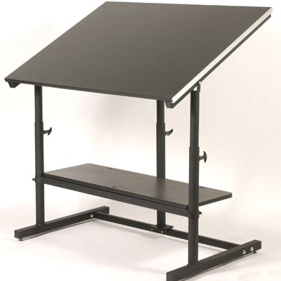 Professional Drafting Table 48 x 36 -Black Frame, Black Surface