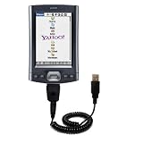 Gomadic for the PalmOne Tx - Coiled Power Hot Sync and Charge USB Data Cable w/ Tip Exchange for the PalmOne Tx - Gomadic Brand