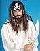 All Products : Mens Halloween Brown Costume Wig Long Hair Pirate Scarf Black Skull Bandana Captain Jack Jolly Roger