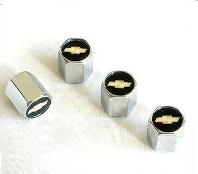 Chevy Solid Gold Bowtie Logo Valve Stem Caps - (Set of 4)
