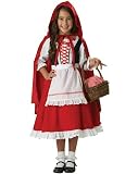 In Character Costumes, LLC Girls 7-16 Little Red Riding Hood Dress Set, Red/White, Large