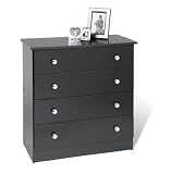 Bedroom Black 4-Drawer Chest - Prepac BHD-3031-4