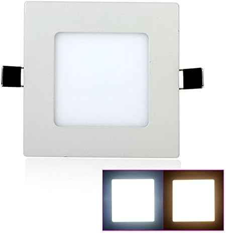 Lvjing New Arrival High Quality Energy Saving 110v 2835 SMD LED Ceiling Panel Light Bulb Ultra Thin 4" 4000k Square Shape (Neutral white, 6W dimmable)