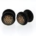 Black Acrylic Faux Plug - Leopard Logo - 16g Stud Wire - 00g Fake Plug - Sold as a Pair