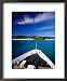 Blue Lagoon Cruises Ship and Island, Yasawa Island, Western Division, Fiji Scenic Framed Art Poster Print by Peter Hendrie, 18x22