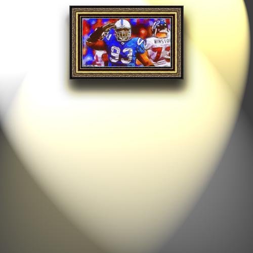 Completely Handpainted American Football Sport Painting, Custom Order FL449, Oil on Canvas, with Option to Paint Jerry, Brett & Co. from Any Other Favorite Photograph or Picture, Unframed, Size 24'' x 44