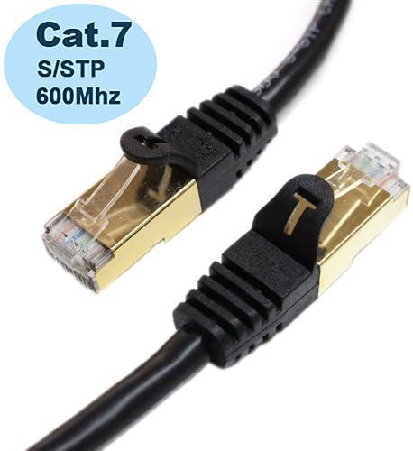 PiperCables PRO SERIES CAT7 (20m / 66ft) Double Shieldeed RJ45 Ethernet Network Cable Professional Grade - Fluke Testd - 100% Guaranteed - Gold Plated - SSTP Solid Copper 26AWG (66ft - 20m Black)