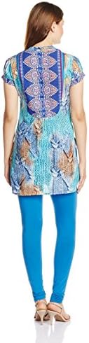 Rain And Rainbow Women's Ethnic Wear Puff Sleeve Tunic Small Blue [Apparel]