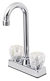 Hardware House 425470 Double Handle Bar Faucet with 4-Inch Acrylic Handles Hi-Rise Chrome