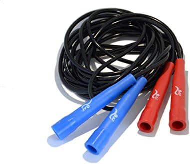 Red Jump Rope - Premium Exercise Speed Fitness Rope for Boxing MMA Cardio Crossfit Workout - Right Now FREE Jump Rope Workout Guide for Home or Travel - PVC Skipping Rope With Adjustable Clips - Good Skip Rope For Guys, Girls, Kids & Adults - Best Lifetime Guarantee on Shatter Proof Handles (red)