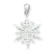 Sterling Silver Snowflake with Crystal Pendant with 20 Inch Chain