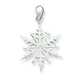Sterling Silver Snowflake with Crystal Pendant with 20 inch Sterling Silver Chain