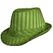 LIME GREEN TONE ON TONE BOLD TRIPED FEDORA HAT