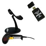 Black Hands Free USB Automatic Scanning Barcode Bar-code Scanner Reader with Adjustable Stand w/AGPtek USB All In One card reader