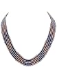 Indian Women Jewelry Purple Pink Crystal Beaded 5 Layer Strand Necklace