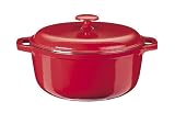 5-Quart Red Porcelain Enameled Cast Iron Round Dutch Oven