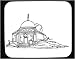 Mouse Pad with black and white, architectural, religion, Israel, Palistine, Middle East, construction, structure, Dome of the Rock, Muslim, mosque, Islam, building