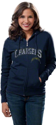 San Diego Chargers Women's Navy Football Classic II Full-Zip Hooded Sweatshirt