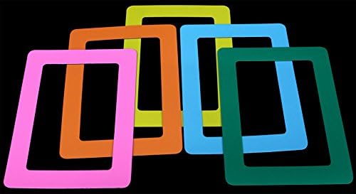 De Dazzle Set of 5 Colorful 4x6 inch Magnetic Refrigerator Photo Picture Frames. Includes Yellow, Orange, Light Blue, Pink, and Green.
