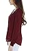 Urban CoCo Womens V Neck Ruffled Shoulder Business Causal Chiffon Blouse Button Down Shirts (Large, Wine Red)