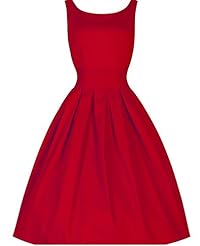 A-line Sleeveless Vintage Flared-Skirt Bateau Neck Tea Length Evening Dress/Homecoming Dress/Prom Dress/Party Dress/Wedding Dress 