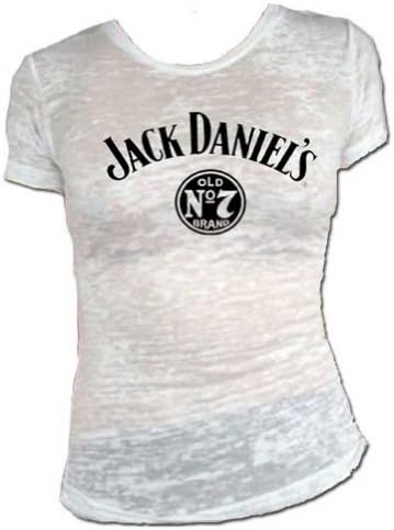 Jack Daniels Women's Daniel's White Burnout Short Sleeve Tee White X-Large