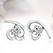 Casoty Jewelry 14K Gold Plated 925 Silver Steel Heart Lady Girls Stud Earring