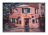 La Maison Rose Architecture Art Poster Print by George Botich, 8x6