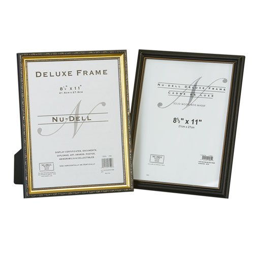 Nudell Plastics / Deluxe Frame, Vertical/Horizontal, 8-1/2x11, Gold Trim / Mfg Part # 17500
