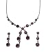 Code Red Amethyst and Aurore Boreale Necklace and Earring Set(41cm+ 8cm Extender Adjustable chain)