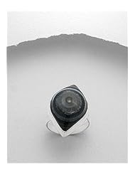 Black Agate Ring In 92.5 Sterling Silver