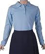 Long Sleeve Knit Polo With Laced Collar (Sizes 7-20)