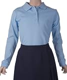 Long Sleeve Knit Polo With Laced Collar (Sizes 7-20)