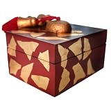 Hand-painted Cubical Decorative Jewelry / Gift Box With Gold Leaf (Thailand)