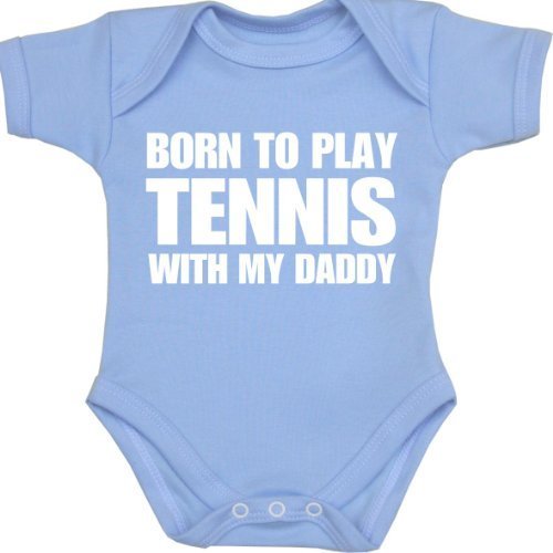 1 BabyPrem Born to play Tennis with my Daddy Bodysuit NB-12 mth